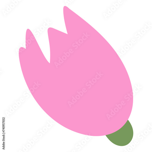 Flat flower bud element for beautiful design. Simple form. Vector drawing.