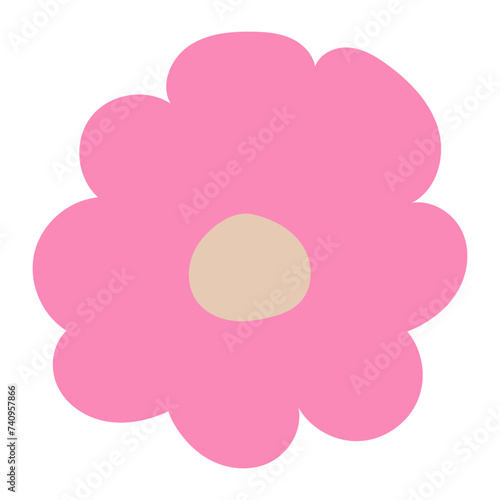 Flat flower bud element for beautiful design. Simple form. Vector drawing.