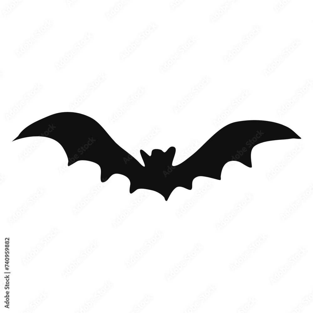 Fototapeta premium Halloween bats silhouettes for horror night holiday, cartoon vector icons. Halloween and trick or treat party decoration of black flying vampire bats isolated silhouettes for decoration elements