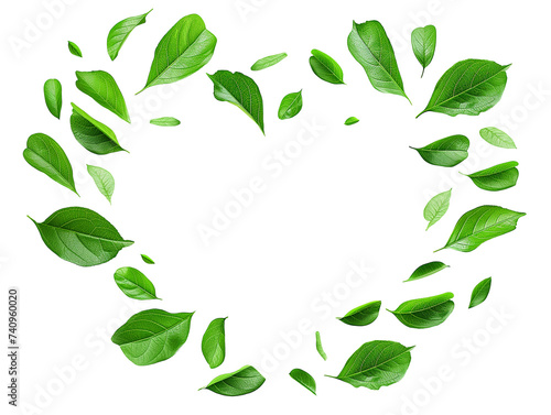 Leafs heart isolated on transparent or white background, png