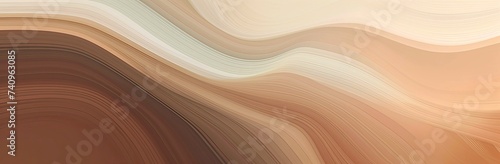 Beige, brown and ivory curve swirl wave abstract artwork