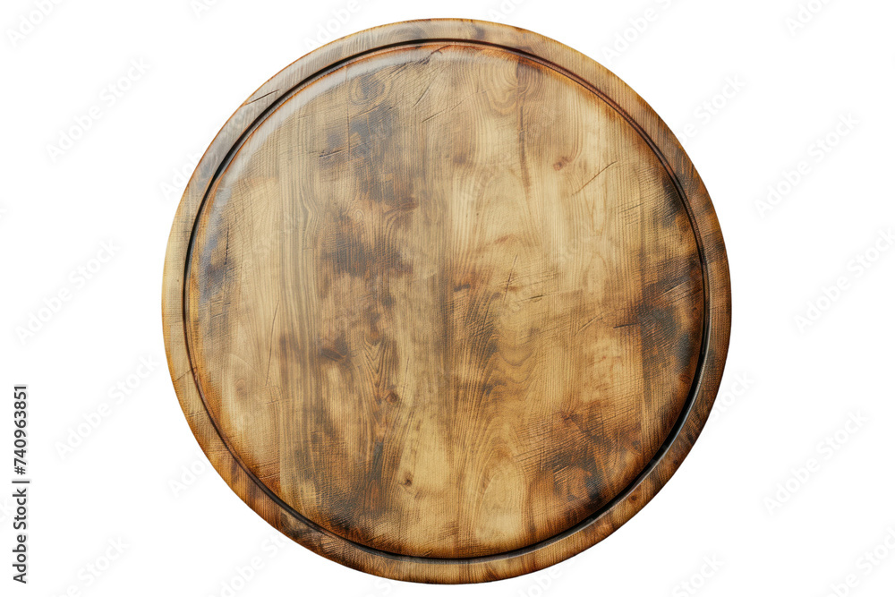 Round wooden cutting board isolated on transparent white background. Round wooden cutting board isolated on transparent white background.