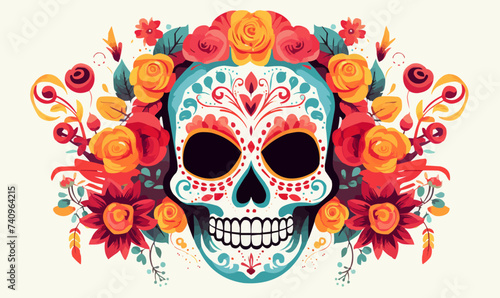 Day of the Dead vector flat minimalistic isolated vector style illustration