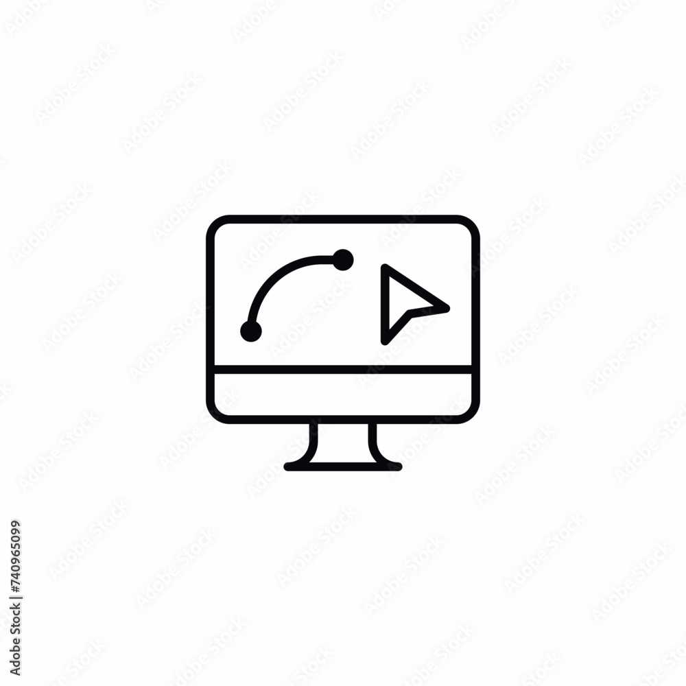 Fototapeta premium Path Shape Monitor Display Vector Drawing Vector Icon Sign Symbol