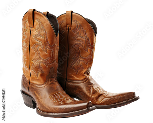 Cowboy leather boots cut out