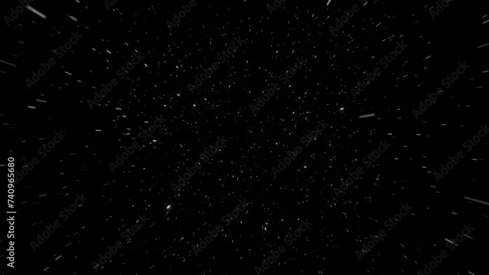 Star space travel hyperspace in galaxy background loop video animation.