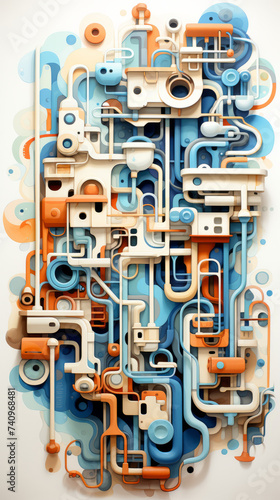 Abstract Plumbing and Piping Art Installation