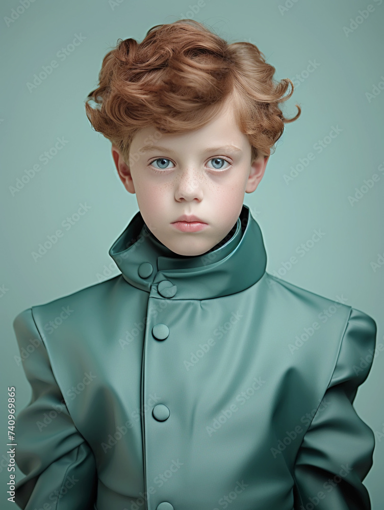 Portrait of fashionable boy in green suit in the studio. Fashion style concept Portrait of fashionable boy in green suit in the studio. Fashion style concept