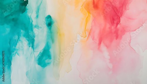 watercolor paintings with a rainbow of colors, in the style of multilayered textures photo