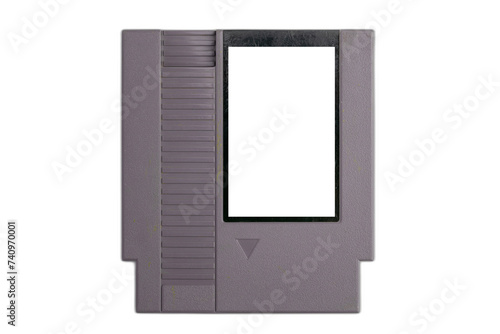 a retro game cartridge with blank label isolated