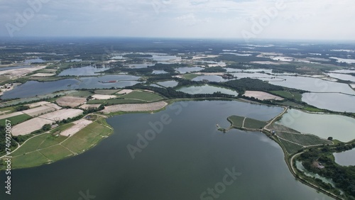 Aerial View of The Abandoned Tin Mines of Kampar, Perak Malaysia photo