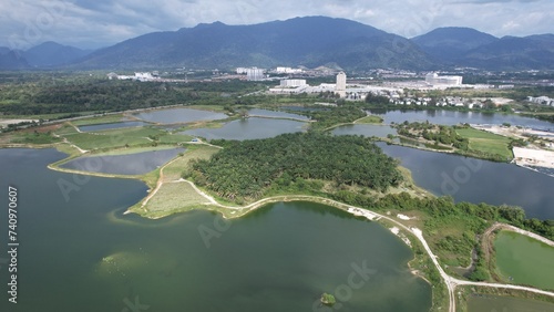 Aerial View of The Abandoned Tin Mines of Kampar, Perak Malaysia photo