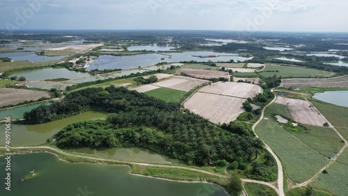 Aerial View of The Abandoned Tin Mines of Kampar, Perak Malaysia photo