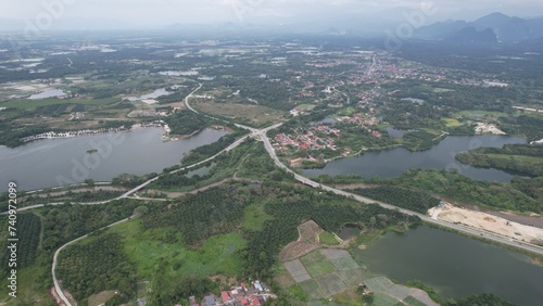 Aerial View of The Abandoned Tin Mines of Kampar, Perak Malaysia photo