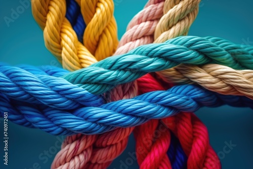 knot on a blue background