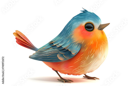 Lustiger Cartoon-Vogel: Niedliche Illustration eines fröhlichen Vogels für Kinderbücher photo