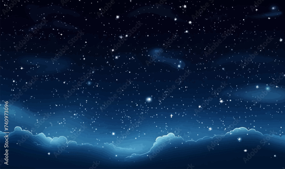 Starry Sky with Milky Way vector simple 3d smooth isolated illustration Starry Sky with Milky Way vector simple 3d smooth isolated illustration