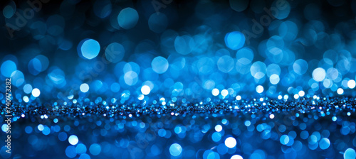 Dark Navy Sparkles, Glittering Blue Background