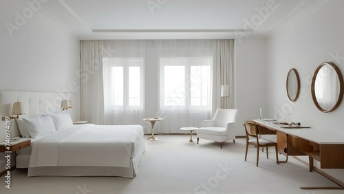 Step into a hotel room in the USSR, where minimalism reigns supreme and the color white dominates the space.