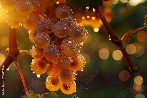 Glistening Raindrops on Sunlit Grapes © M.Gierczyk