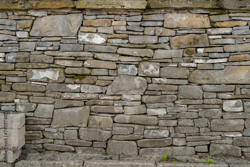 rustic stone wall texture , stacked stones