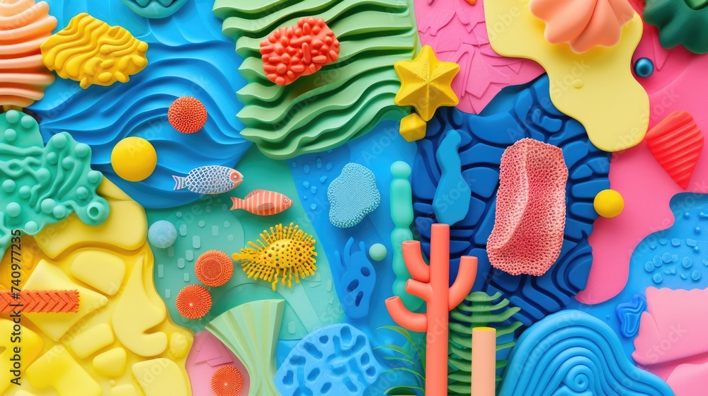Generative AI, 3D abstract colorful wallpaper background, different textures Generative AI, 3D abstract colorful wallpaper background, different textures