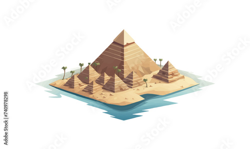 Pyramids of Giza isometric vector flat isolated illustration