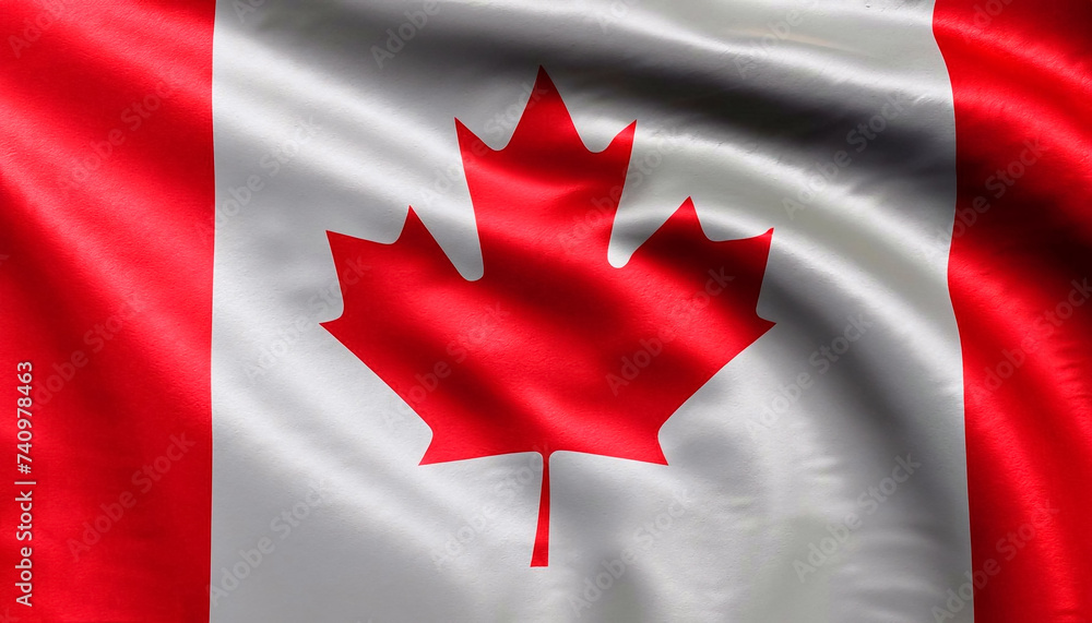 Canada flag with pleats with visible satin texture Canada flag with pleats with visible satin texture