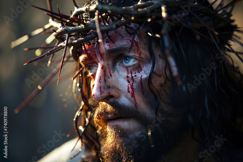 Jesus with a crucifixion crown photo