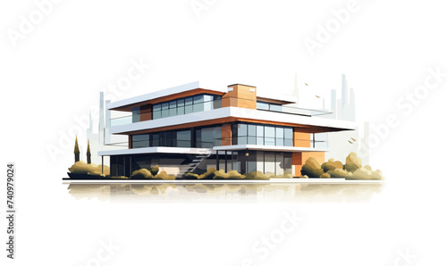 Clinic building vector isolated on white