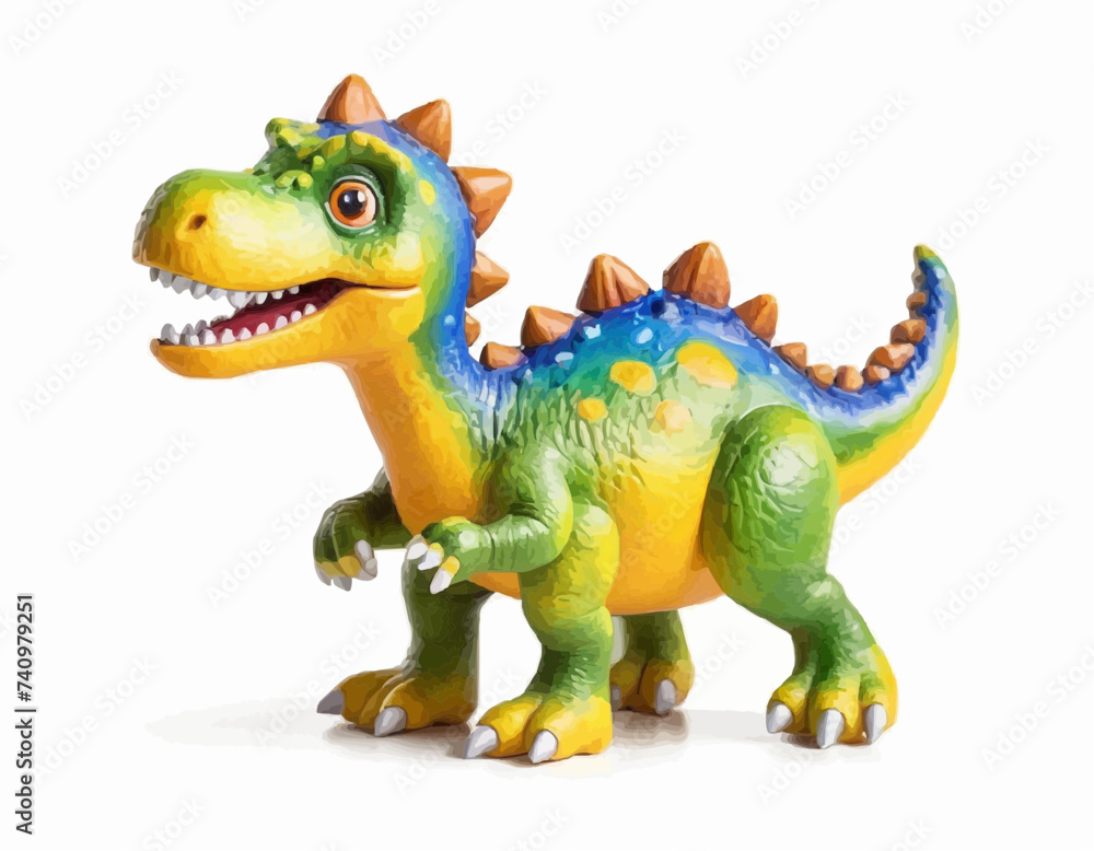 Naklejka premium Dinosaur figure toy on white background