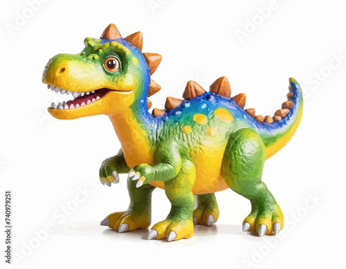 Dinosaur figure toy on white background  