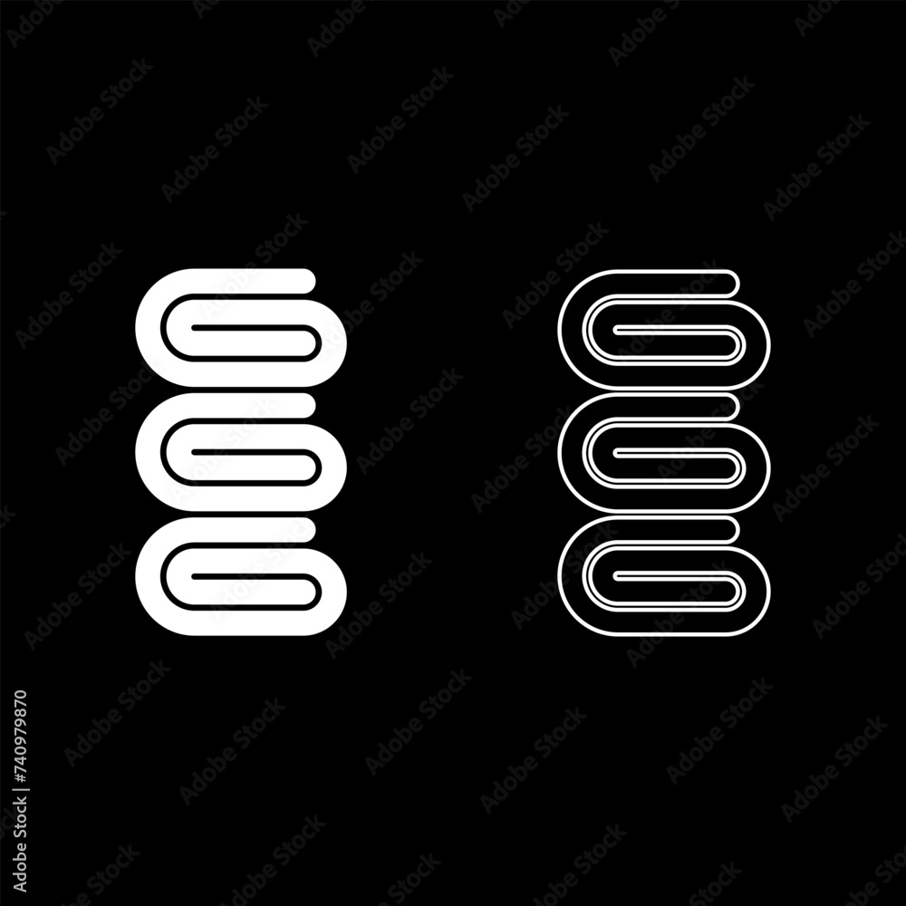 Set towels stack of folded bath napkins set icon white color vector illustration image solid fill outline contour line thin flat style Set towels stack of folded bath napkins set icon white color vector illustration image solid fill outline contour line thin flat style