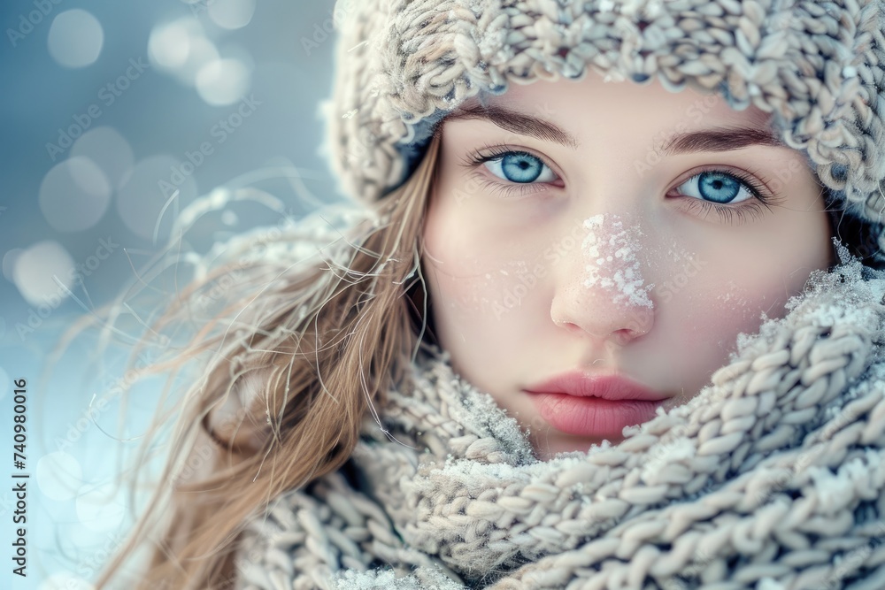 Beautiful portrait of a girl in winter. Beautiful portrait of a girl in winter.