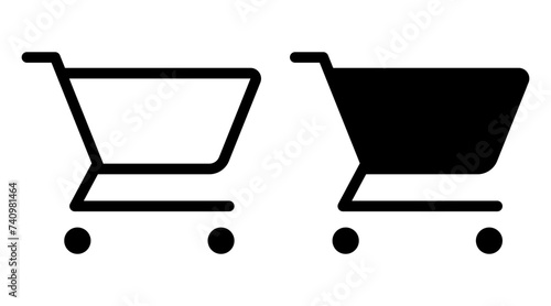 Cart rounded solid and line icons