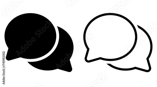 Chat bubble rounded solid and line icons