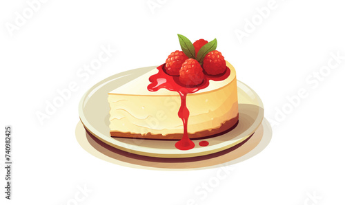 cheesecake vector flat minimalistic isolated illustration