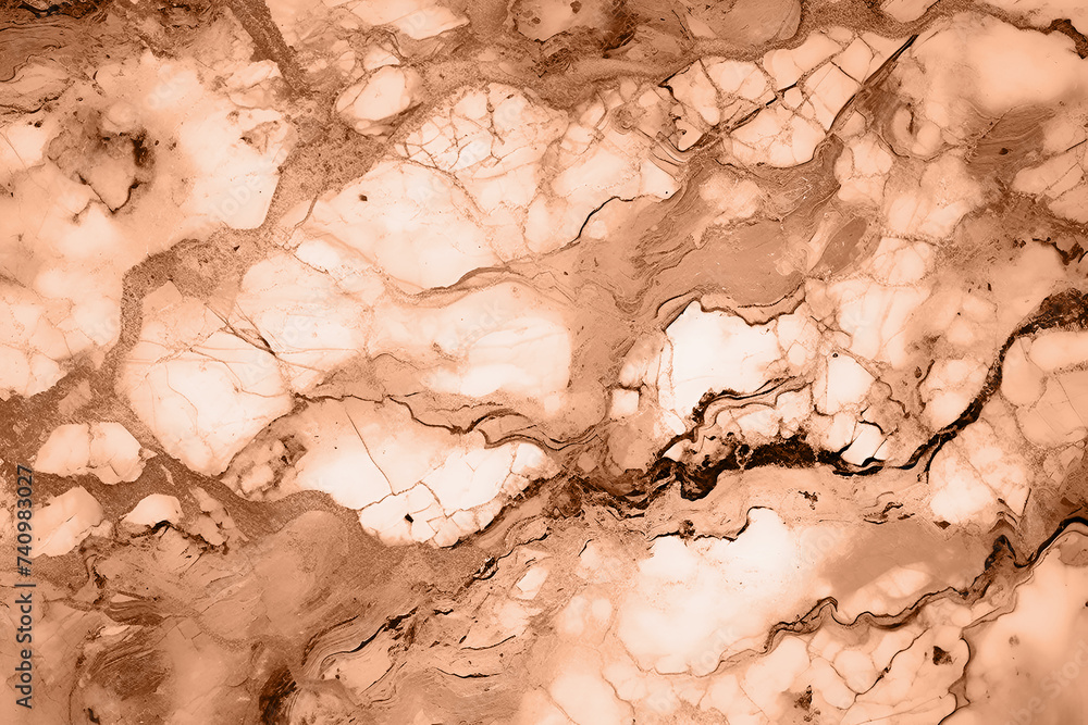 Fototapeta premium Fantastic peachy marble wall texture background for your design. Color of the year 2024
