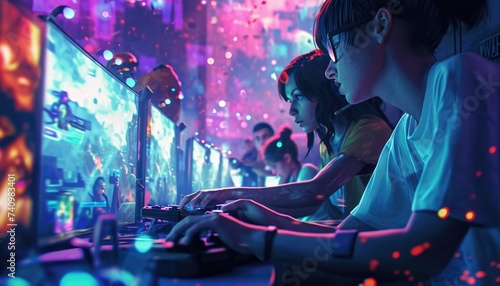 Group of People Playing a Video Game © Marharyta