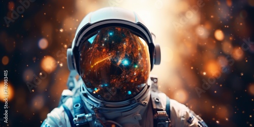 astronaut in a spacesuit in outer space Generative AI
