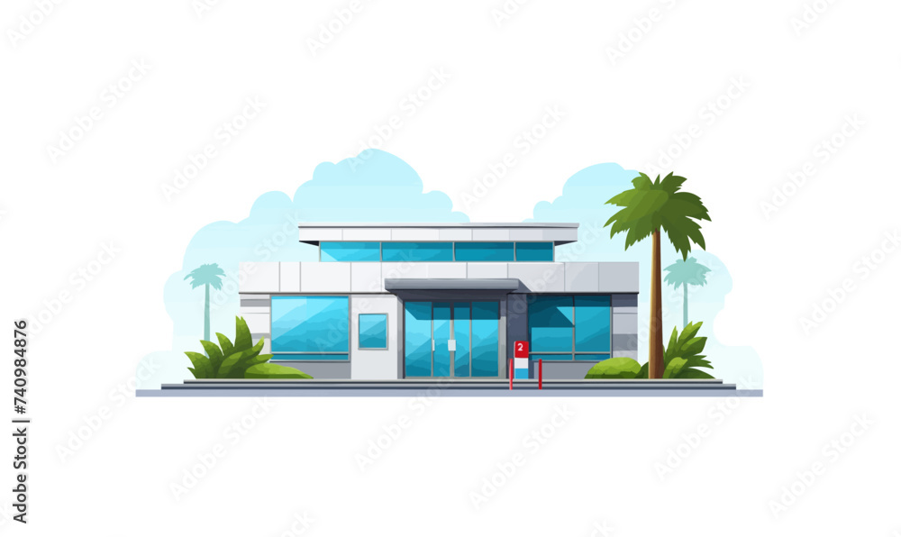 Clinic building vector isolated on white Clinic building vector isolated on white