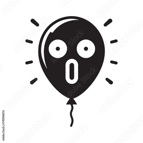 Balloon Surprise face Silhouette Astonished Face Pop Goes the Unexpected Expressions of Shock and Wonder. balloon silhouette.