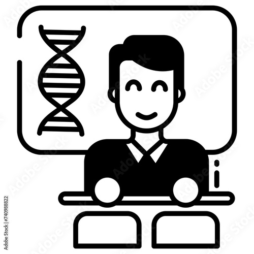 Zoology faculty glyph and line vector illustration