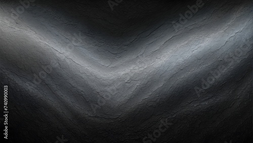 Silver, gray, charcoal, and slate grainy noisy gradient color on a black background. generative AI