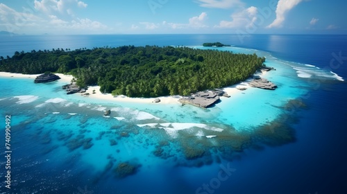 Aerial View of Maldives Atoll Island   © Aqeel Siddique