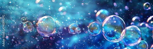 splashing paint in water with bubbles for backgrounds