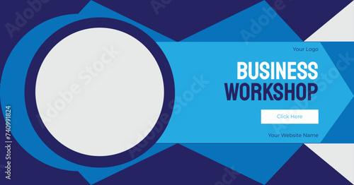 Business Workshop Editable Social Media Web Banner (ID: 740991824)
