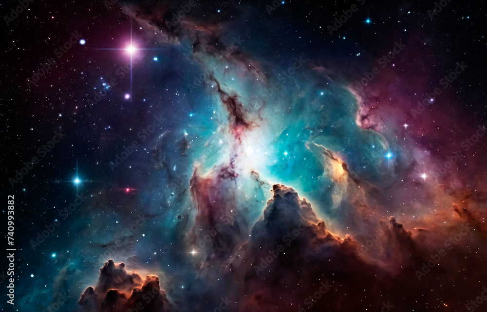 Obraz premium photo space background with stardust and shining stars