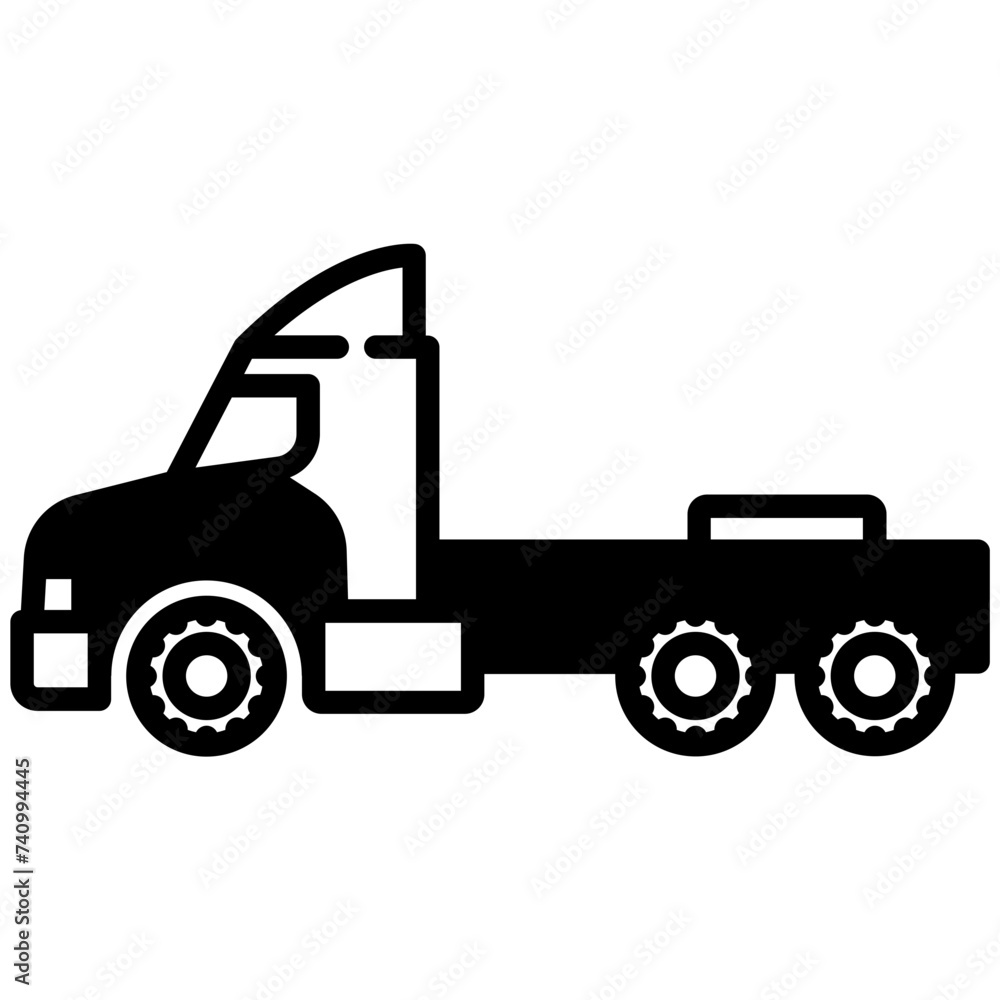 Naklejka premium Truck glyph and line vector illustration
