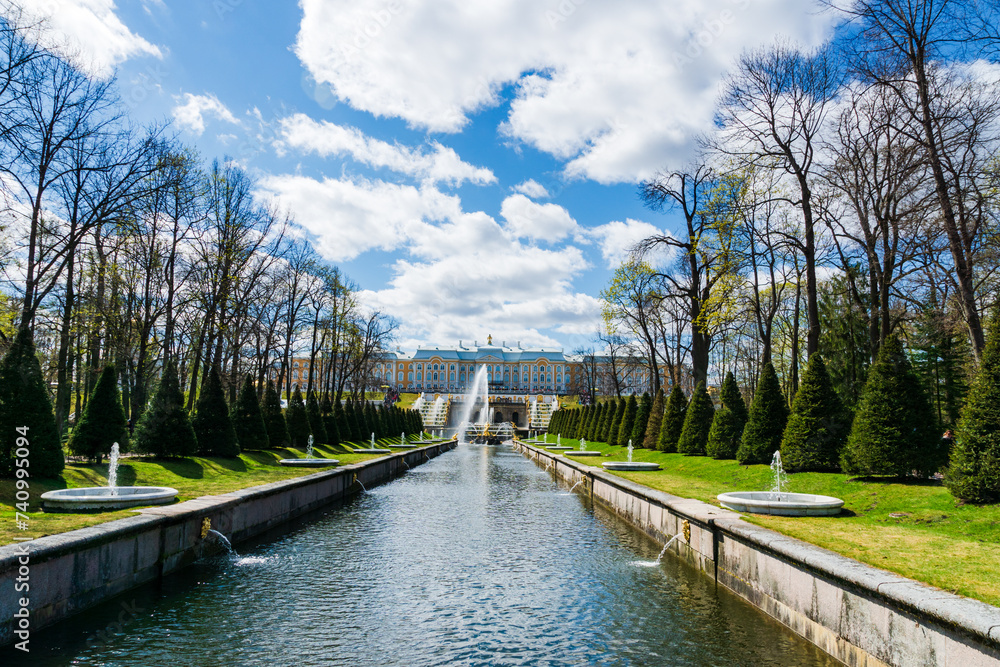  Peterhof Palace in St. Petersburg, Russia. The Palace is included in the UNESCO Heritage List. 
